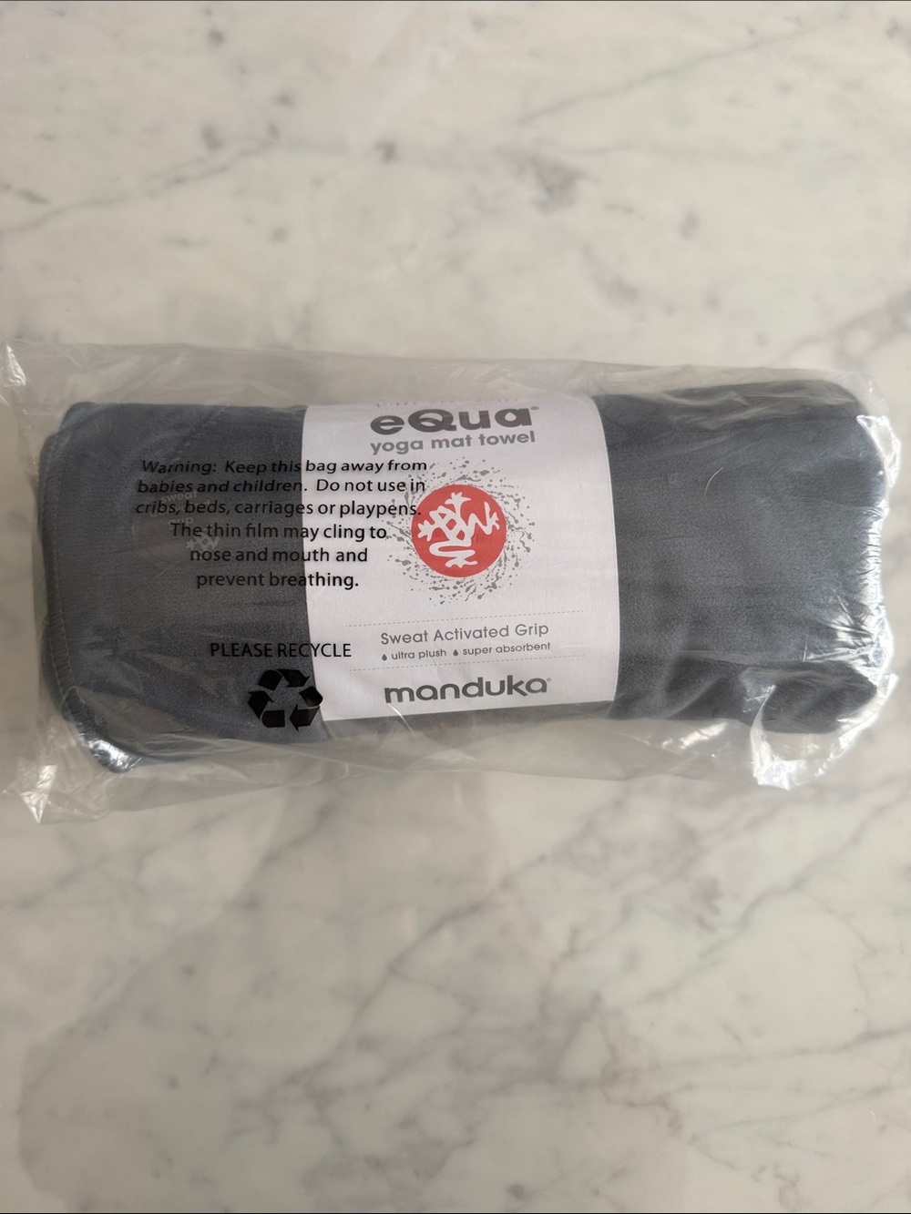 manduka eQua Yoga Mat Towel - Charcoal Gray